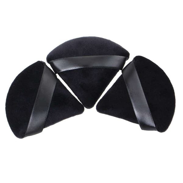 4 stk. trekantede makeupsvampe pudderkvast vaskbare makeupsvampe black