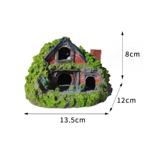Akvarium dekorasjon Hobbit House Betta Gjemmested Hule