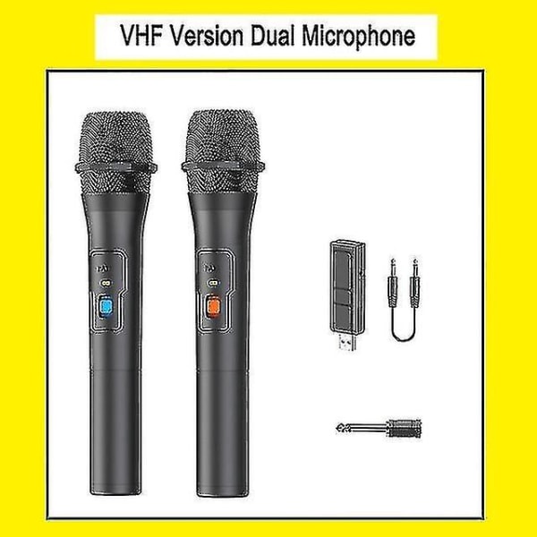 1 par Vhf trådlösa mikrofonsystemsatser USB mottagare Handhållen karaokemikrofon Hemmafest Smart Tv-högtalare Sångmikrofon VHF Dual Mic
