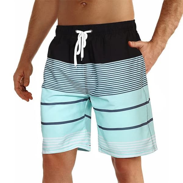 Badeshorts til mænd, strandshorts, boardshorts, hurtigtørrende til sommer