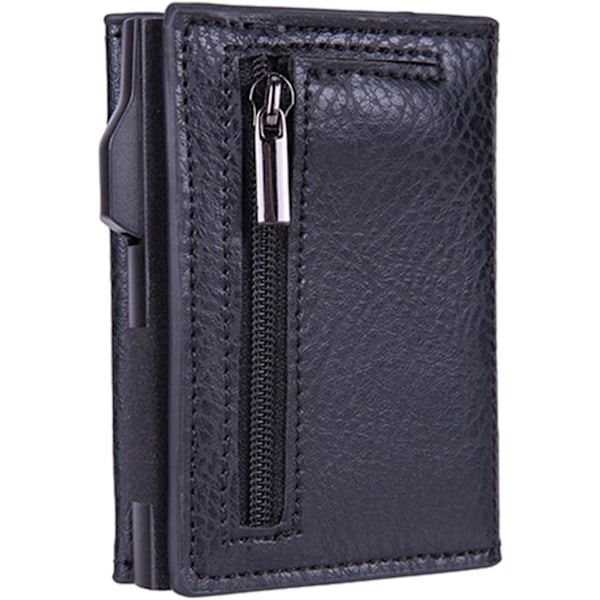 Plånbok för män med automatisk pop-up kortinnehavare, kortinnehavare YY Lychee pattern black
