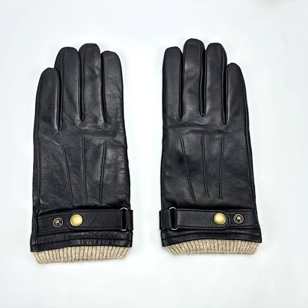 Herrhandskar i Läder - Vinterhandskar i Fårskinn Svart Svart XL