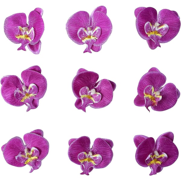 Kunstige Silke Phalaenopsis Blomsterhoder, Lilla Falske Orkidehoder For Bryllupsdekorasjon Og Håndverk (20 Pakk)