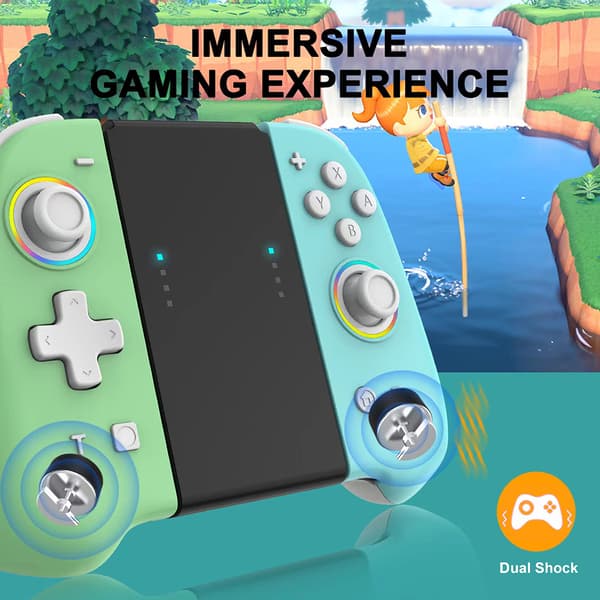 Kompatibel trådlös handkontroll (V/H) för Switch / OLED Lite, joysticks med Custom Crossing Edition Black