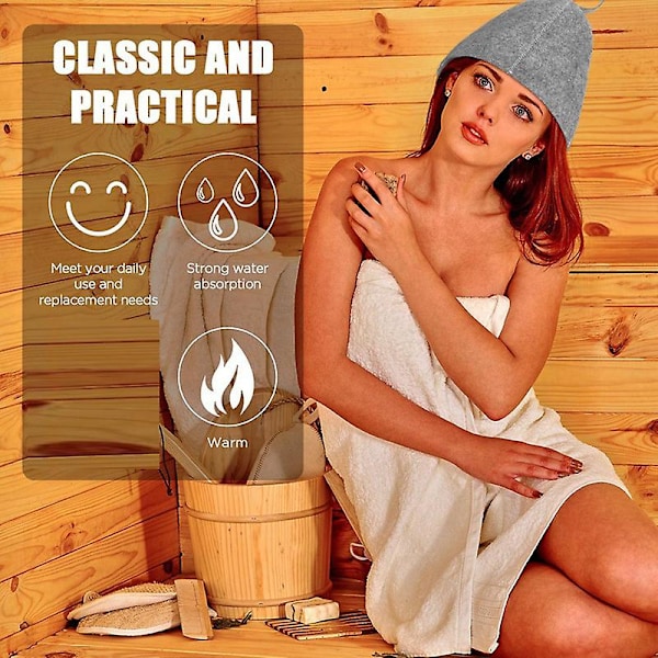 12 stk. saunafilthatte, badehætter, hovedbeskyttelse, absorberende saunahue til sauna, brusebad, bad, dampbad 12pcs