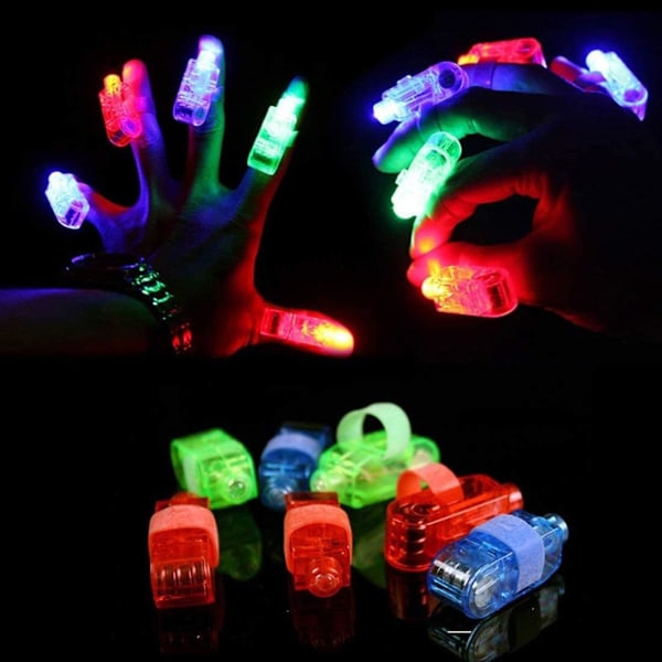 Fingerlamper, 100 stk LED-fingerlamper festtilbehør finger ring superlysende opplyste ringer fingerlommelykt Y z