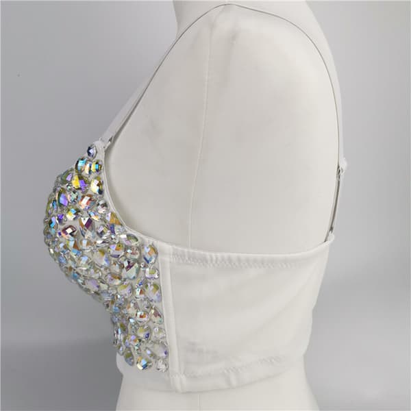 Dame Sparkle Glitter BH Top Danse Crop Tops M