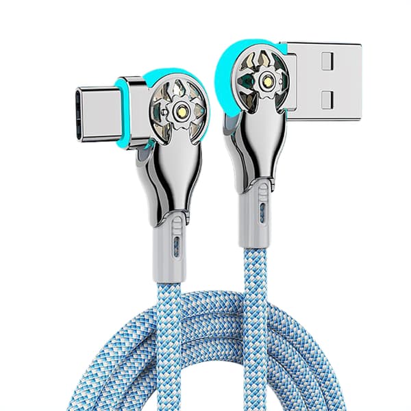 Roterbar ladekabel med dobbel albuehode, lett bærbar ladekabel for telefoner og bærbare datamaskiner for Type-C for Type c 1m