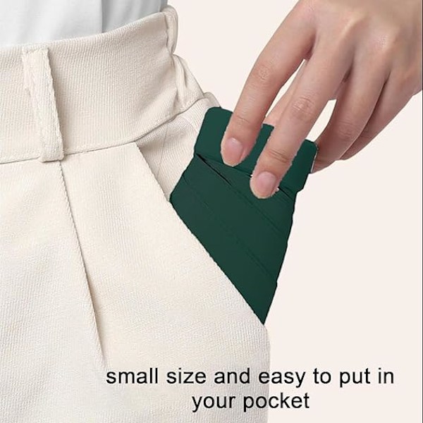 Resevärde, Mini Resevärde Vikbart Solparasoll Vindtåligt Regnskydd Stark Lätt Små Kompakt Kvinnor Parasoller Anti-UV Dark green