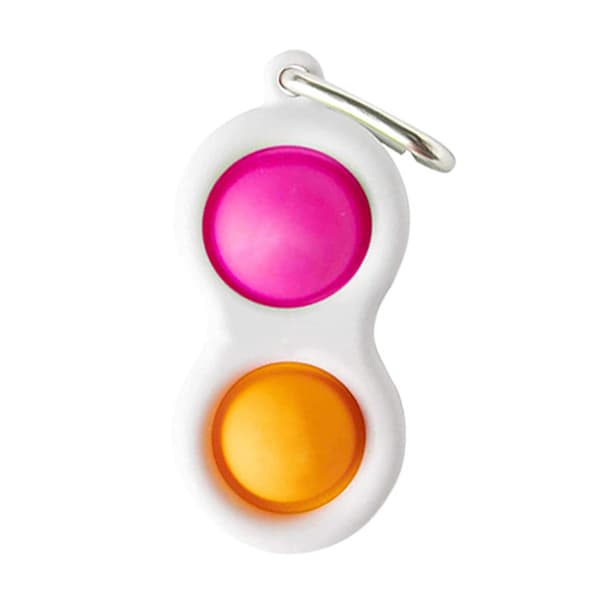 Pop it fidget nøkkelring Push Pop Bubble i silikon 8x4 cm-2stk A4