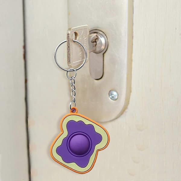 pc Mini Pop it Nøgleringe, Mini Mad & Drik Fidget Sensorisk Tryklegetøj, Fidget Stressaflastende Nøglering Gave til Børn Hamburger
