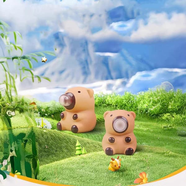 Nyhet Blåsande Bubbla Ventilerande Leksak Studsande Maltos Kläm Capybara Form Klämleksak Fotorekvisita