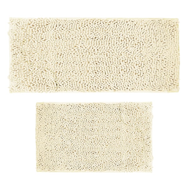 Badrumsmatteset 2 Delar Tjock Chenille Badmatta, Mjuk Snabbtorkande Badmattor Plysch Absorberande Badrumsmattor Med Halksäker PVC-Baksida, Matta för Style 3