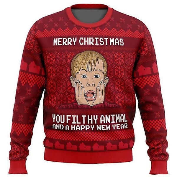Julemand Tegneserie Sweater til Kvinder og Mænd - Sjov Jule Sweater til Efterår og Vinter 4 S 4 4 S