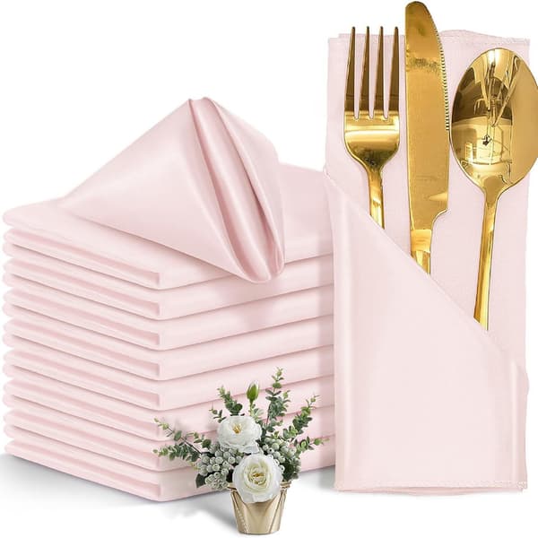 Tygservetter – 24-pack, återanvändbara (30*30cm) Light pink