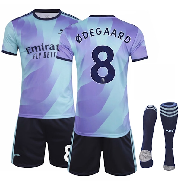 Arsenal Bortedrakt Barn/Voksen Fotballdrakt 2024-2025 Nr. 8 Ødegaard 18