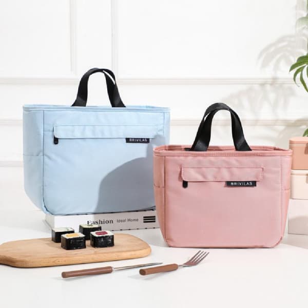 Slitesterk lunsjbag i tykt Oxford-stoff, blå blue 23*15*20cm
