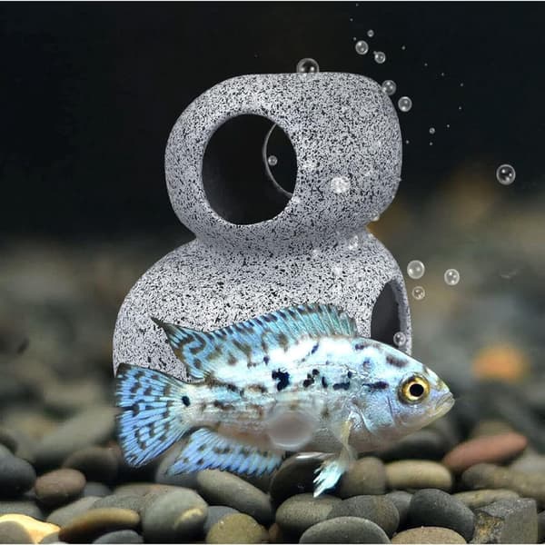 (Double Layer) Aquarium Decoration Accessories, Aquarium Decor Stone Caves Betta Fish House Hiding Place