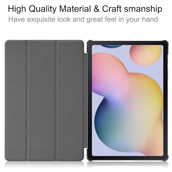 Samsung Galaxy Tab S7 Plus/FE/Lite Tri-fold deksel PU-lær/PC grå