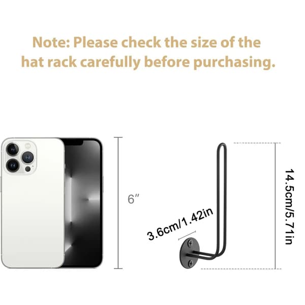 2 stk. hat rack kasket holder kasket holder hat rack kasket organizer vægmonteret hat rack (sort)