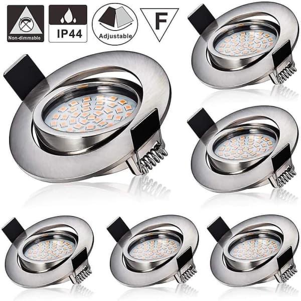 6x 5W LED Infälld Spotlight 3000K Varmvit 230V, 55mm