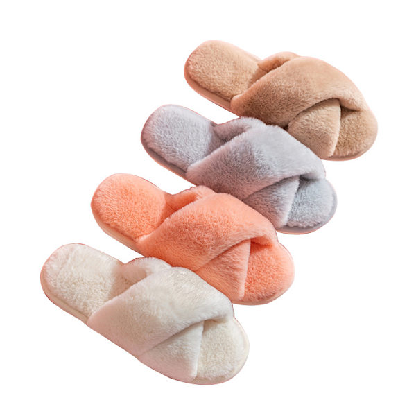 Damtofflor Minnesskumtofflor Plyschtofflor Vinter Hemtofflor Khaki 38-39