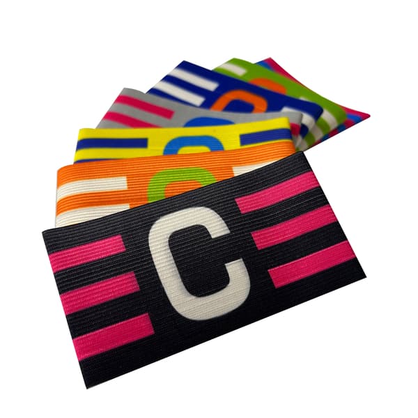 Färgat \"C\" Kaptensbindel — Fotbollskaptensbindel, Träningsutrustning, Lag-/Truppidentifieringsbindel (med \"C\"-symbol) (1 st) orange