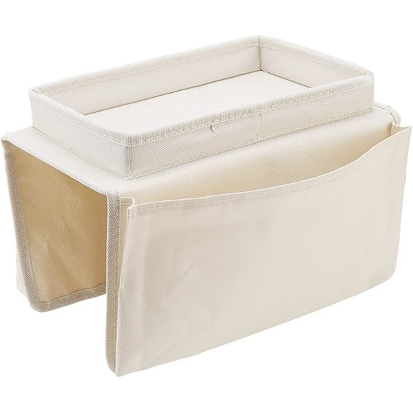 Soffbricka Bordsklämma på Sidobord, Hopfällbart Soffarmsbord Avtagbar Armstödsbricka för Att äta och Dricka beige