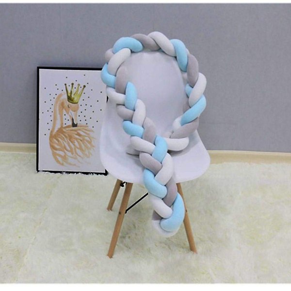 Sengekant, baby Bumper Sengeslange Baby Seng Bumper Vevd Kantbeskyttelse Hodebeskyttelse Dekorasjon For Barneseng (grå, 100cm) Hvit*Blå*Grå White*Blue*Grey 100cm