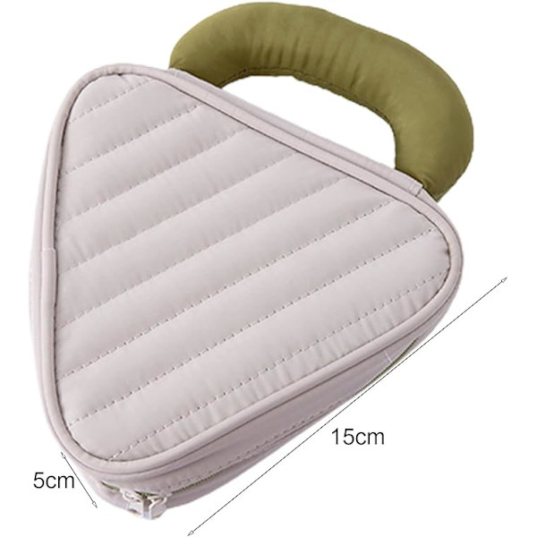 Sød makeuptaske til kvinder, stor makeuptaske i fløjl, polyester og imiteret nylon coffee