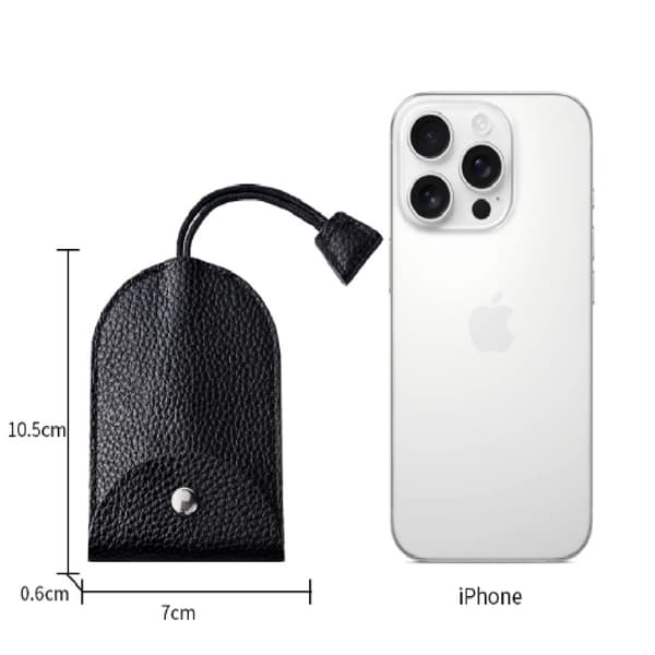 Nøgletui i ægte læder, svensk design, rummelig Black