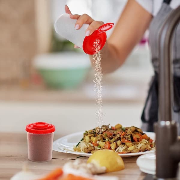 Set med 3 BPA-fria transparenta salt- och pepparkvarnar i plast, T