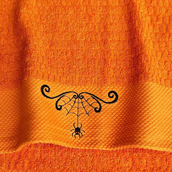 4 st Halloween Handdukar Bomull för Badrum Set Broderi 70*40cm Spöke Skalle Skelett Kökshanddukar Spindel Pumpa Disk Te Fingertopps Handduk Style 3