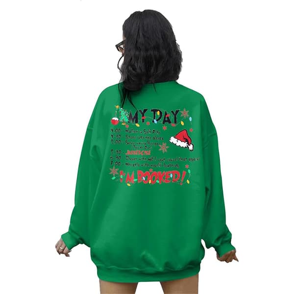 God Jul Tröja Dam Jul Långärmad Tröja Blus Topp Grön Green L