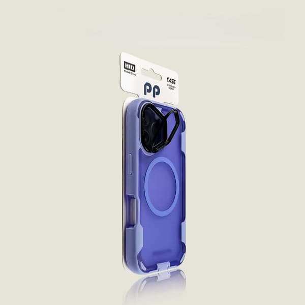 Beskyttende iPhone-cover: med støttefod og spejlramme – robust, stødsikkert og magnetisk. Light purple iPhone15Pro