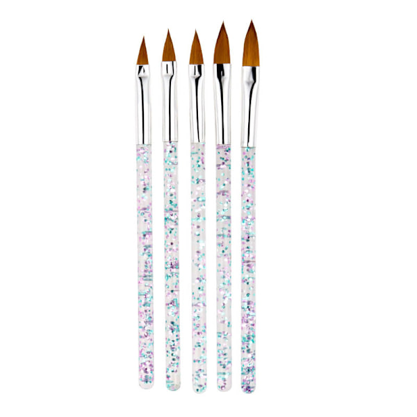5 stk. Eksklusive akryl/UV pensler til negle Multicolor multifärg