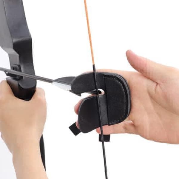 (Black) Archery Armguard, Adjustable Archery Armguard with Finger Guard-1 set