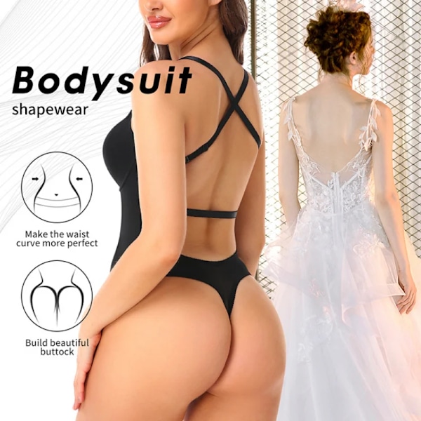 Slankende Shapewear til Kvinder, Bue-kontrol Trusser, Body Shaper, Bryllupsfest, Formende Undertøj, G-streng, Indbygget BH, Camisoler, Beige XXXL Beige