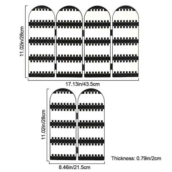 Örhänge Display Hållare Örhängen Nibbar Display Rack SVART 4 FLÄKTAR svart Y black 4 fans