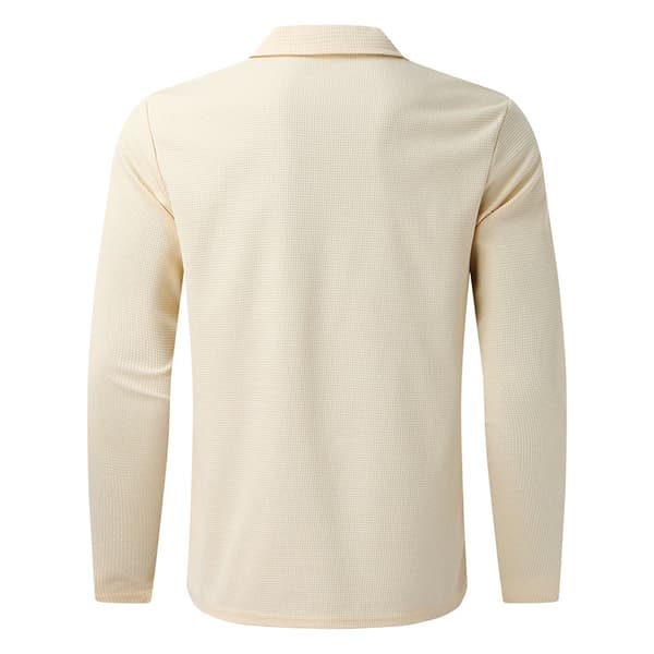 Herr Höst Ny Zip-Up Våffelstickad Jacka – Casual Långärmad Kragad Koftastil Khaki M