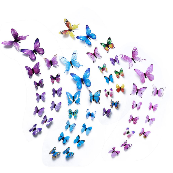 Butterfly Väggdekoration Stickers - 3d Luminous Diy Dekaler För Dagis Vardagsrum Sovrum