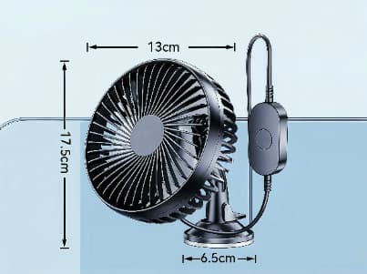 Universell 5V 360 graders rotasjon USB bilvifte Stor vind Tre hastighetskontroll USB bilvifte med sugekopp