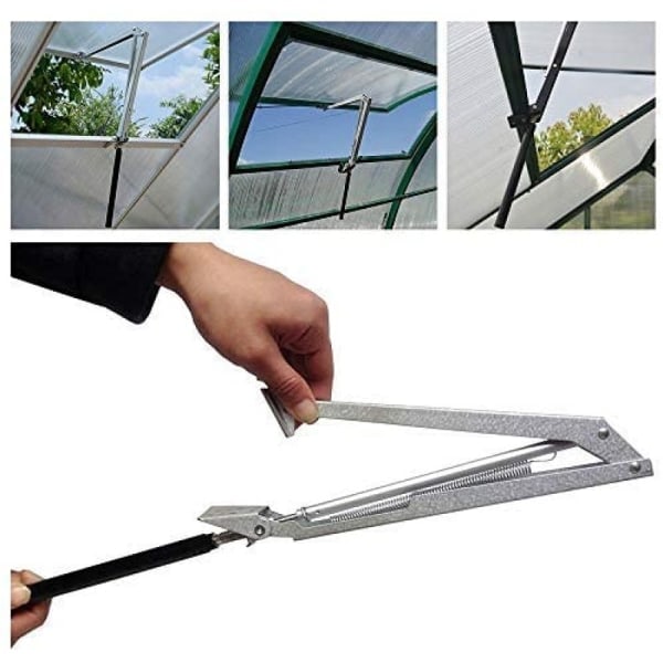 (Specialerbjudande) Automatisk fönsteröppnare enkel fjäder för sommarstuga, växthus och takfönster, galvaniserad aluminiumplåt fönsteröppnare_ca