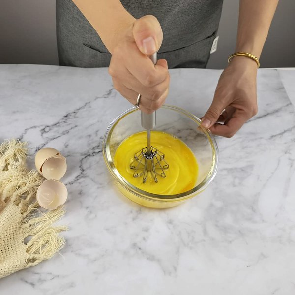Eggpisker i rustfritt stål, manuell visp for egg
