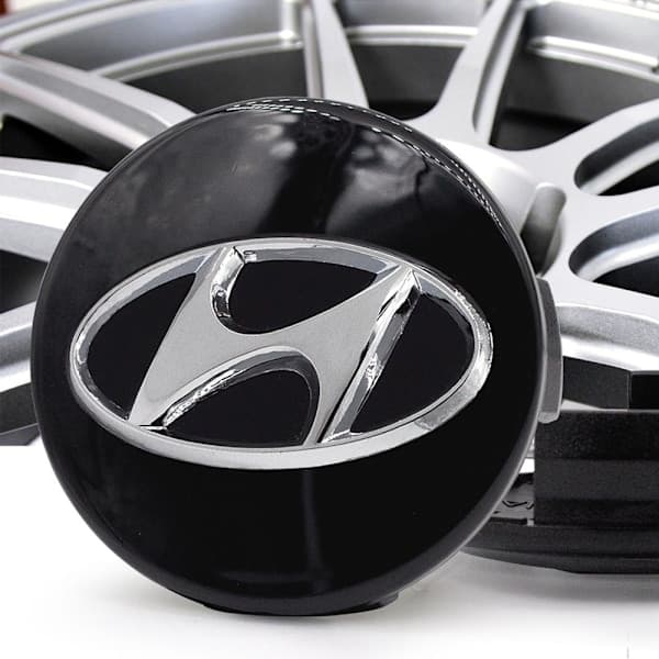4-pak - Hyundai hjulkapsler / navkapsler - Bil 60mm - Sort 60mm - Svart