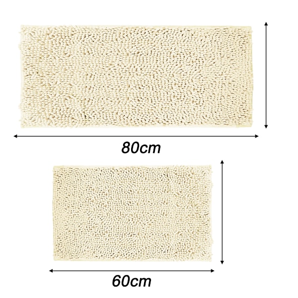 Badrumsmatteset 2 Delar Tjock Chenille Badmatta, Mjuk Snabbtorkande Badmattor Plysch Absorberande Badrumsmattor Med Halksäker PVC-Baksida, Matta för Style 3