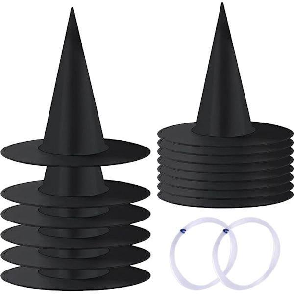 Halloween hatt svart polyester taft trollkarl hatt smink kostym rekvisita harry potter magisk häxhatt line of 32 meters black