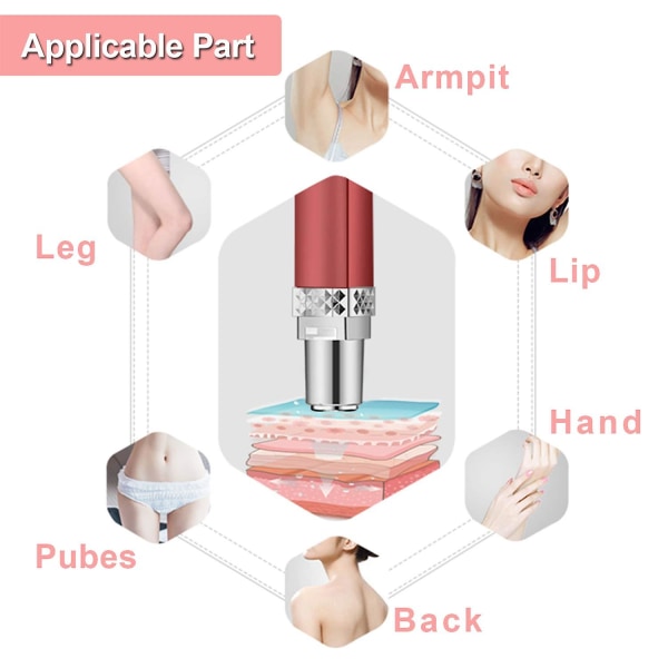 Ansiktshårborttagningsmedel - Elektrisk smärtfri hårborttagning - Uppladdningsbar - USB laddning - Bärbar hårkroppsrakapparat