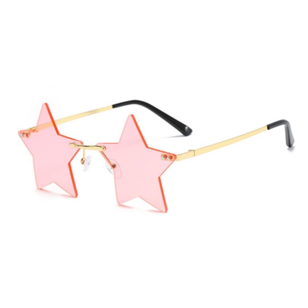 Båglösa stjärnformade solglasögon - Personlighetssolglasögon för kvinnor/män - Festsolglasögon - Personlighetspentagramglasögon lh Orange