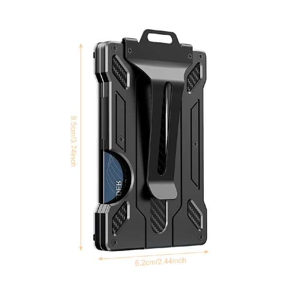 RFID-kortholder for 6 kort og ID-kortholder med klips Svart Black 100
